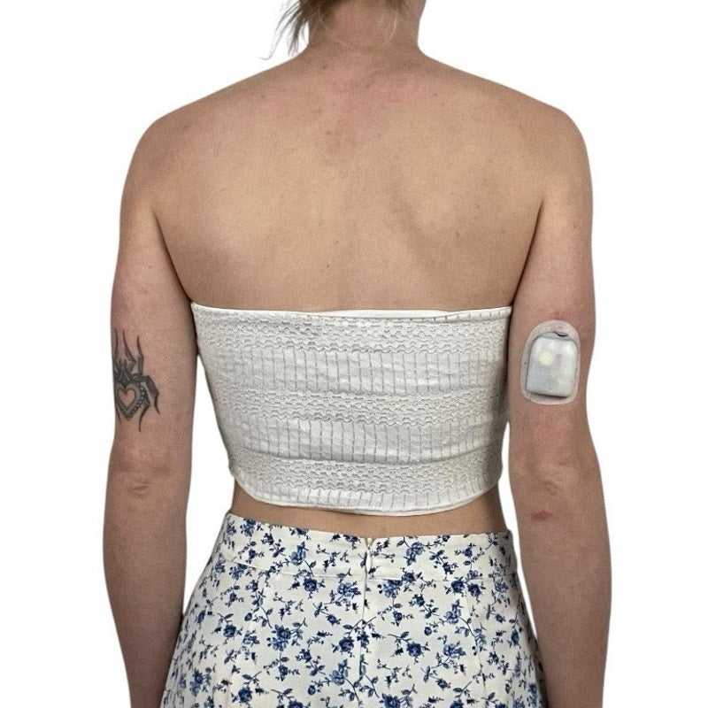Glassons White Lace Strapless Cropped Bandeau Top