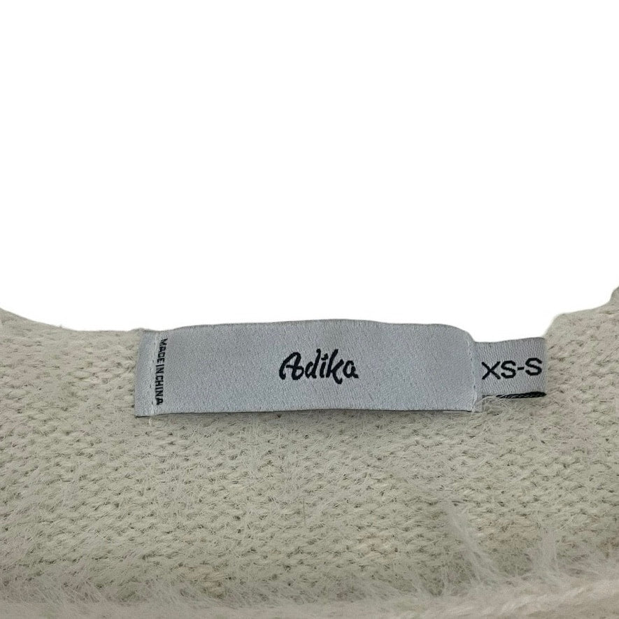 Adika Cream Fuzzy Knit Cropped Tank Top
