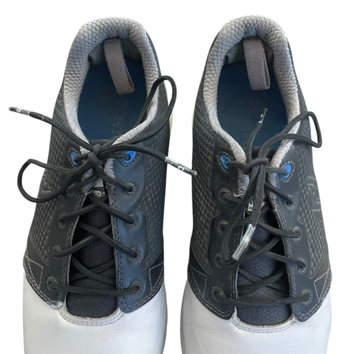 Footjoy Mens Black & White Contour Fit Softspikes Golf Shoes