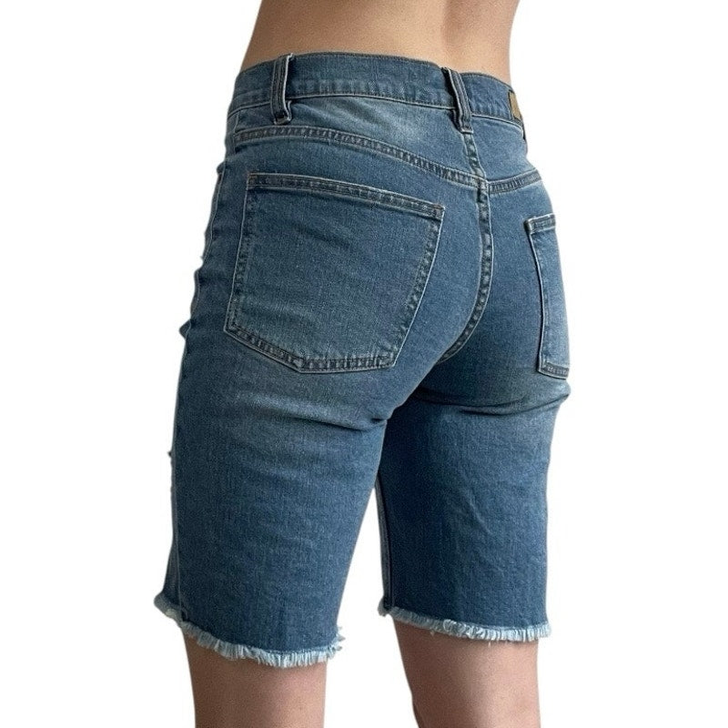 Supplies Distressed Midi Bermuda Denim Jean Shorts
