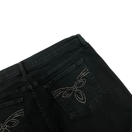 Not Your Daughter's Jeans Vtg Y2K Black Rhinestone Embellished Flare Jeans
