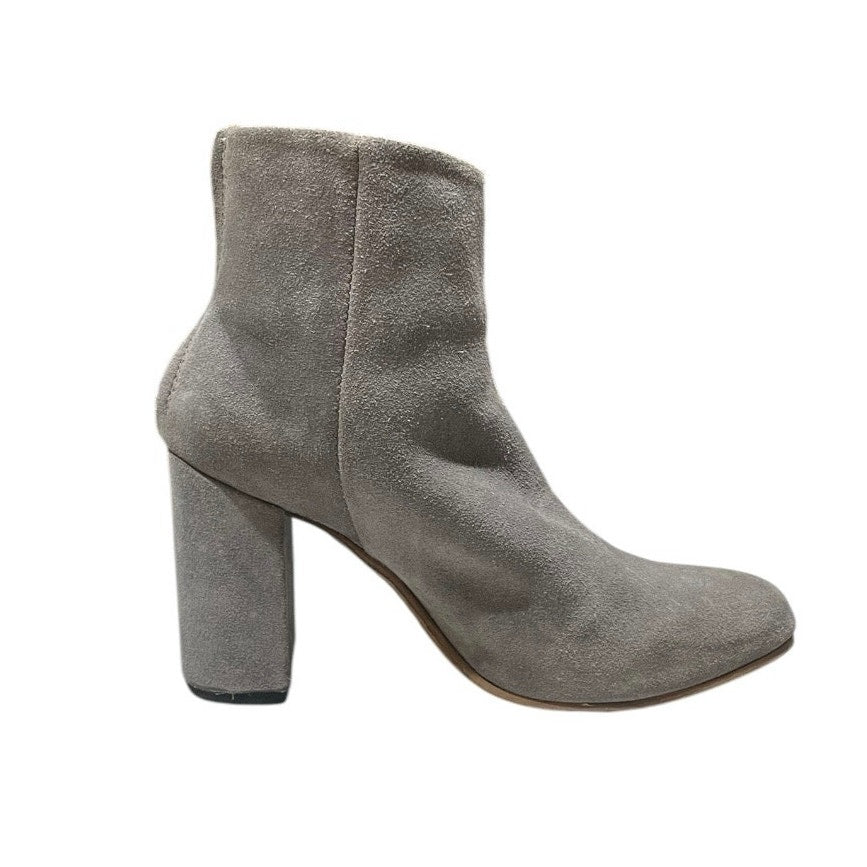 Freebird Grey Harlo Suede Heeled Ankle Boots