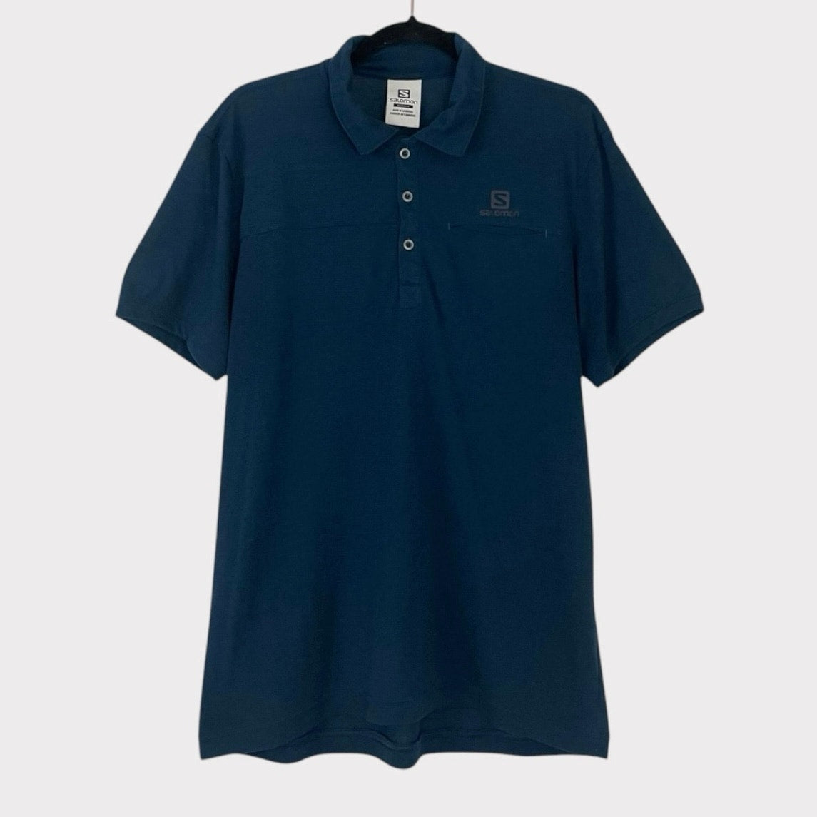 Salomon Mens Navy Blue Short Sleeve Polo Shirt