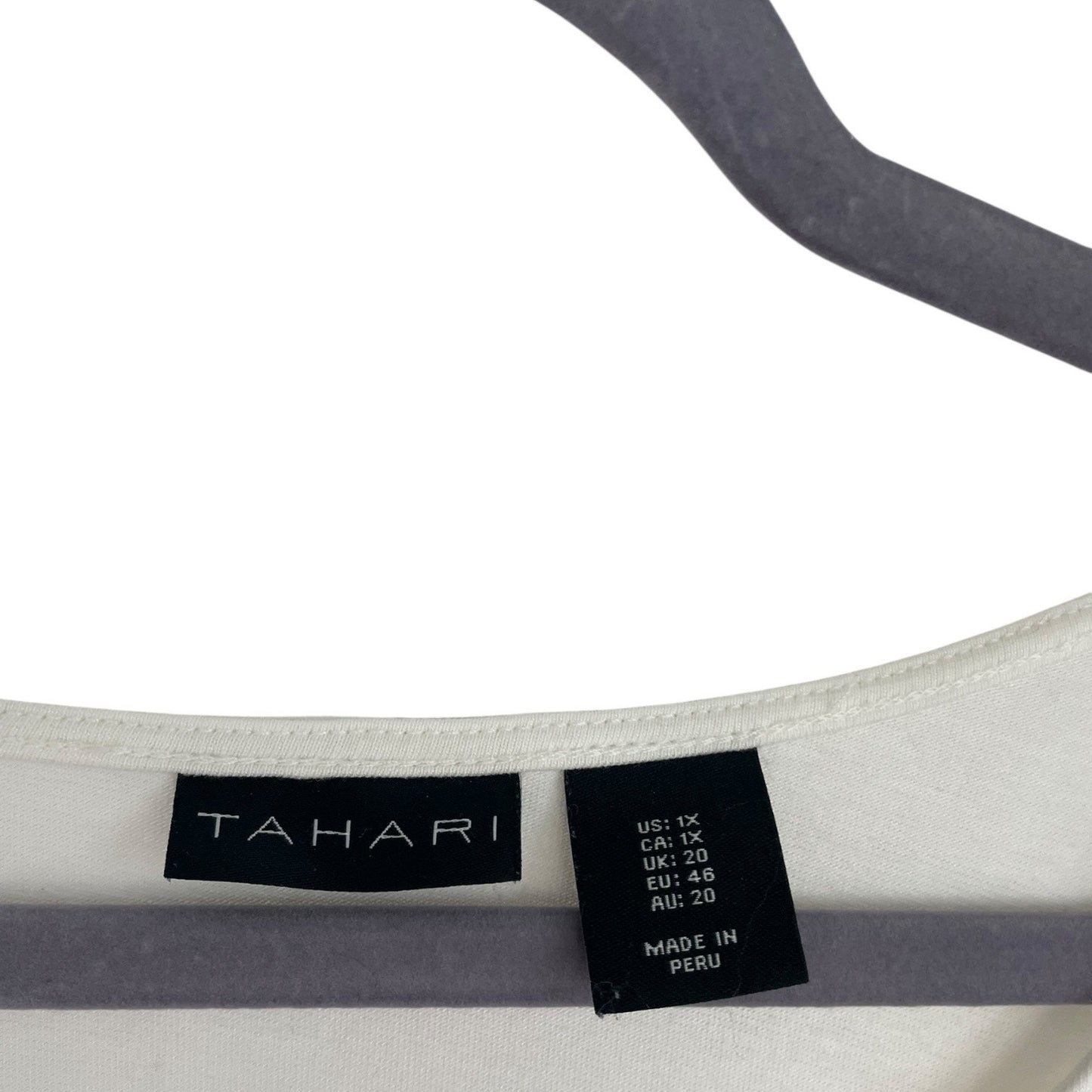 Tahari White Short Sleeve Top