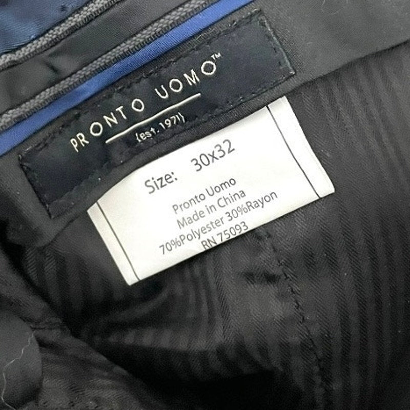 Pronto Uomo Mens Navy Blue Flat Front Dress Pants