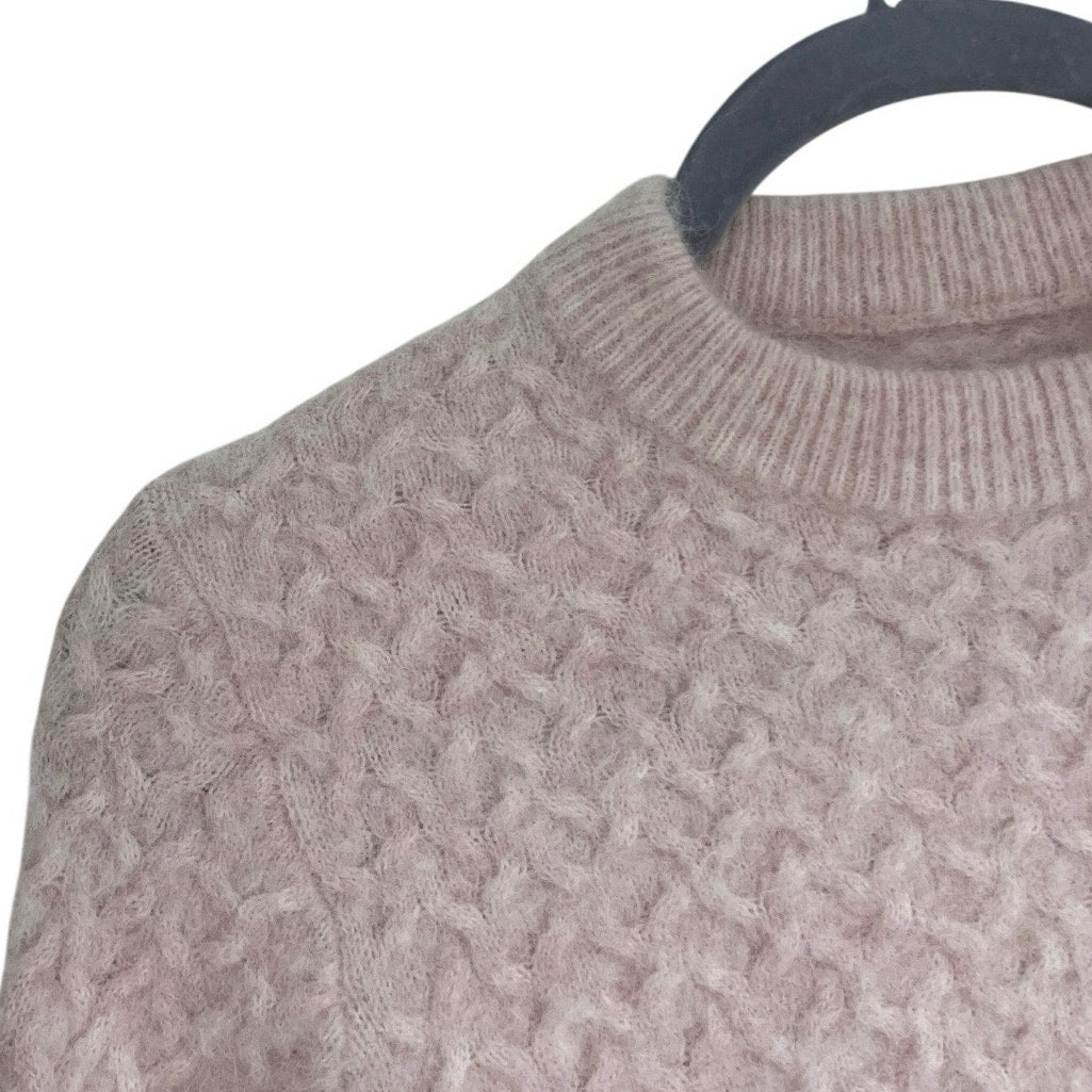 Lululemon Athletica Light Pink Alpaca Wool Knit Cropped Sweater