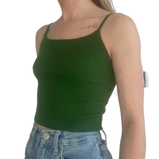 Forever 21 Green Ribbed Tank Top