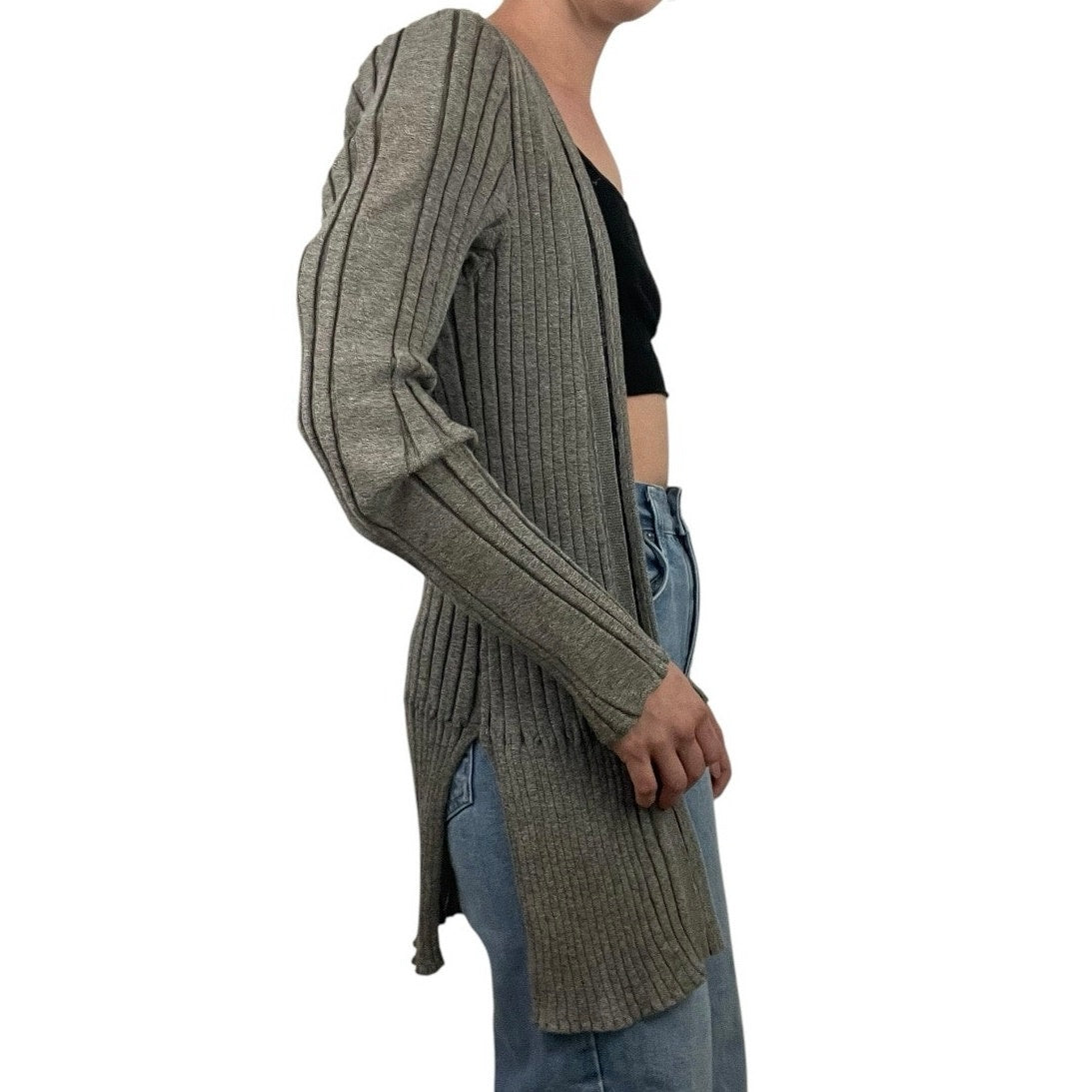Simply Vera Vera Wang Grey Long Cardigan Sweater