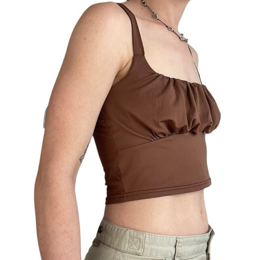 Brown Cropped Tank Top