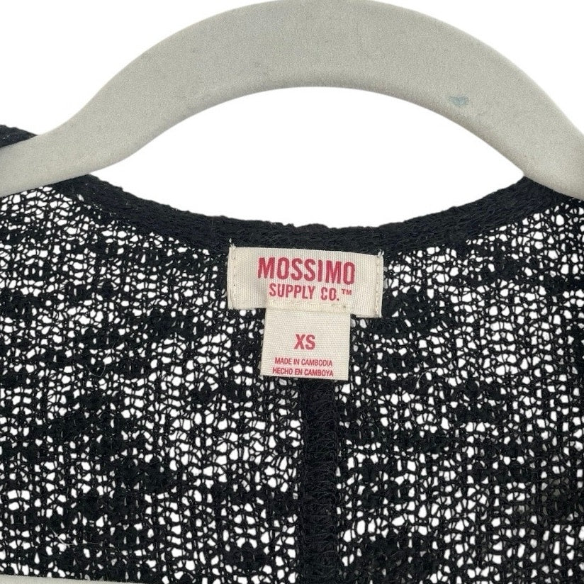 Mossimo Supply Co. Black Knit Quarter Sleeve Cardigan Sweater