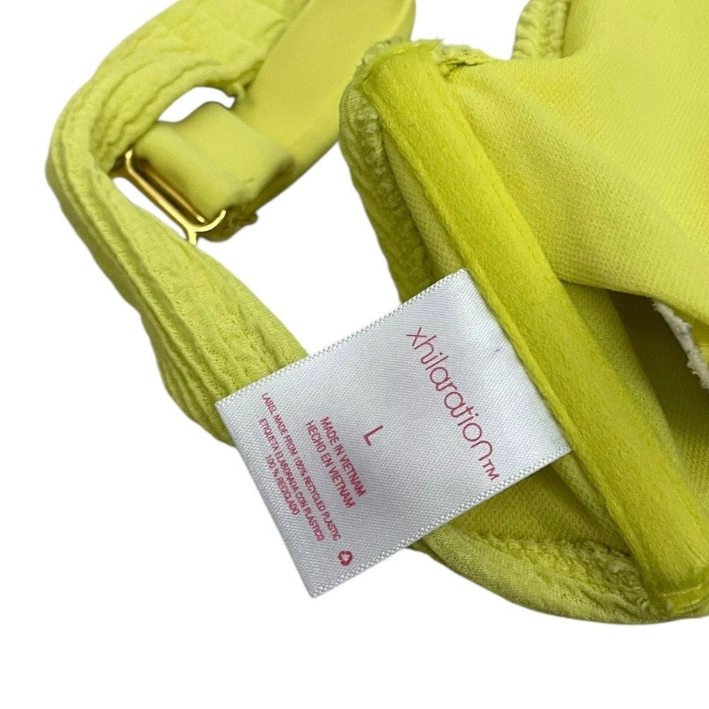 Xhilaration Vibrant Yellow Ribbed Padded Bikini