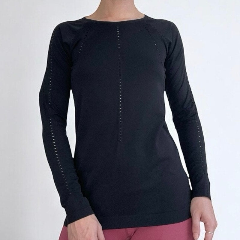 Athleta Black Long Sleeve Athletic Top