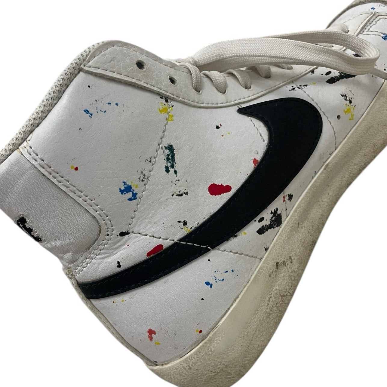 Nike White Colorful Splatter Paint High Top Sneakers