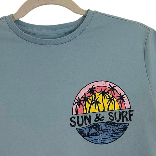 Goodfellow & Co Blue Sun & Surf Graphic Short Sleeve Tee