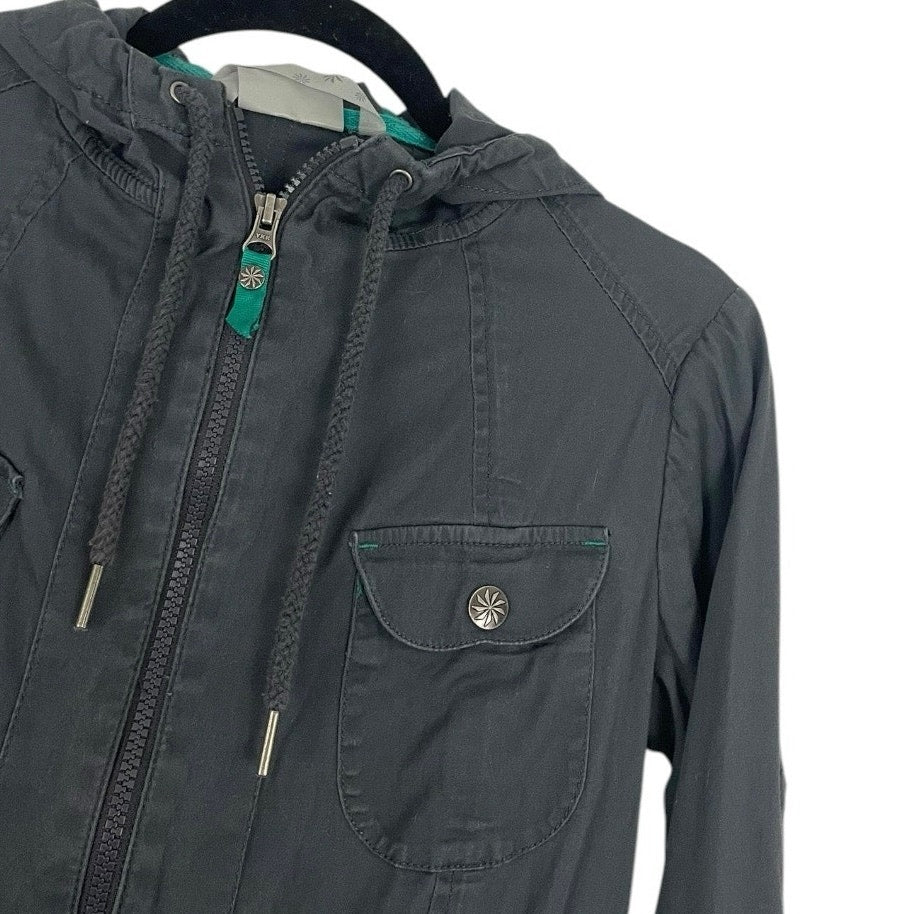 Athleta Grey Hooded Zip Up Jacket