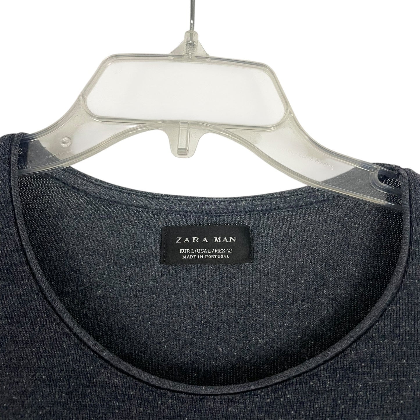 Zara Man Mens Dark Navy Blue Grey Soft Short Sleeve Tee