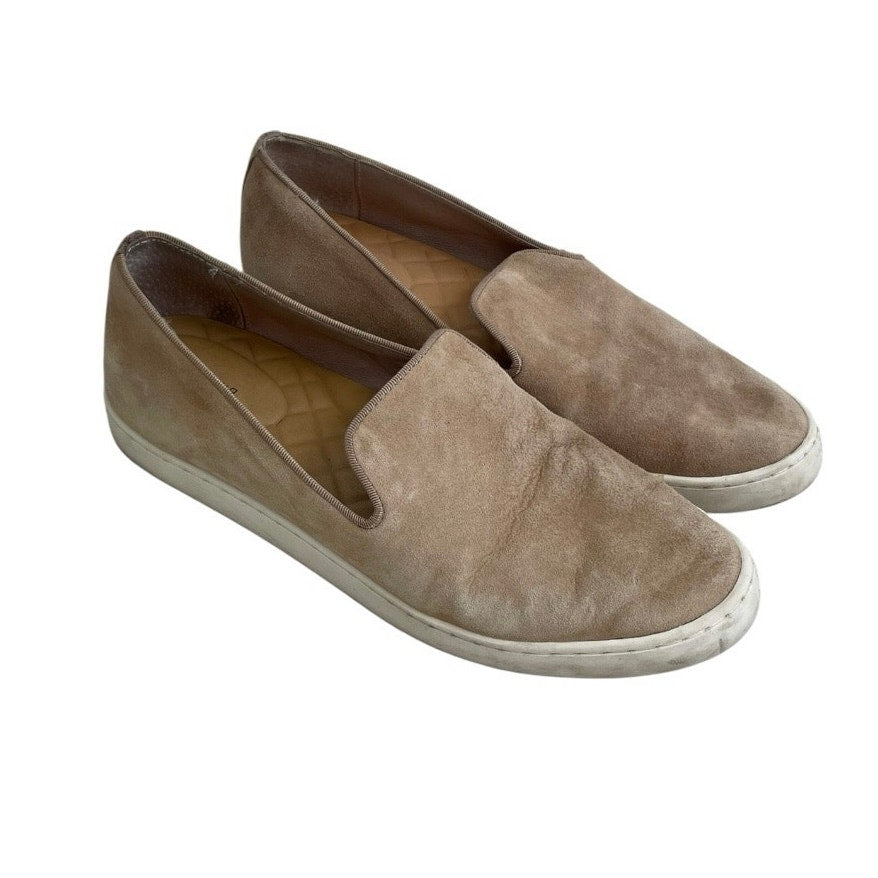 Birdies Beige Genuine Suede Leather Slip-On Espadrilles