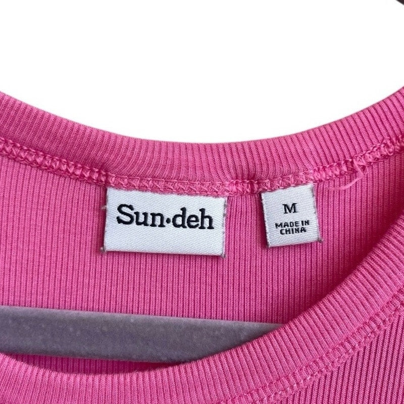 Sun-deh Pink Cropped Ribbed Tank Top