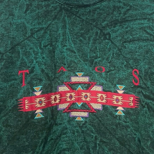 Vintage 90s Early Man Images Taos Embroidered Crewneck Sweatshirt