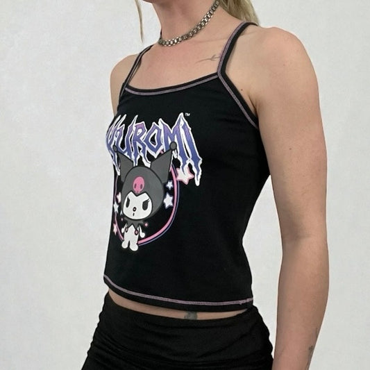 Kuromi by Sanrio Black Graphic Tank Top