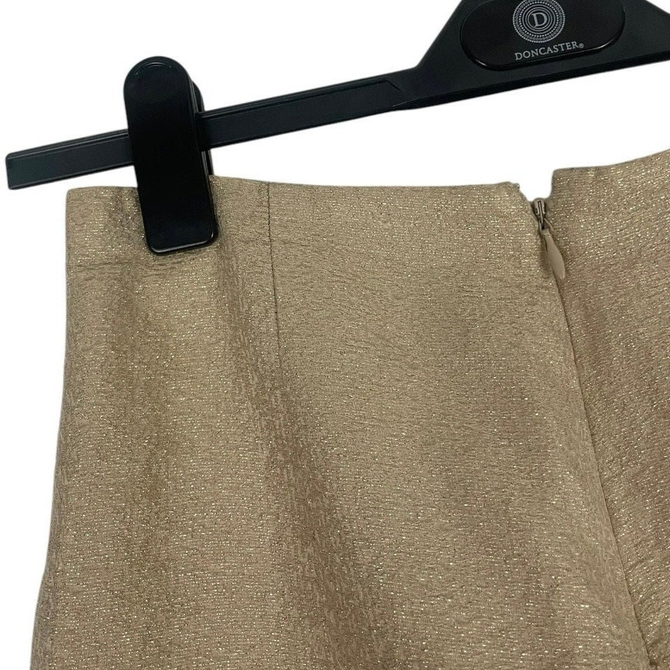 J. Crew Beige Gold Glittery Mini Skirt