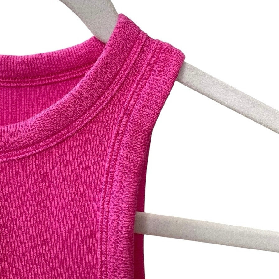 Lululemon Athletica Pink Ribbed Cropped Tank Top