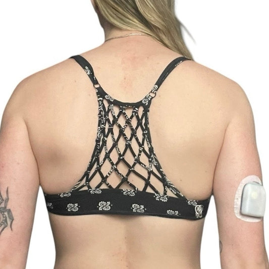 Metal Mulisha MCMXCIX Black & White Paisley Boho Strappy Racerback Bikini Top