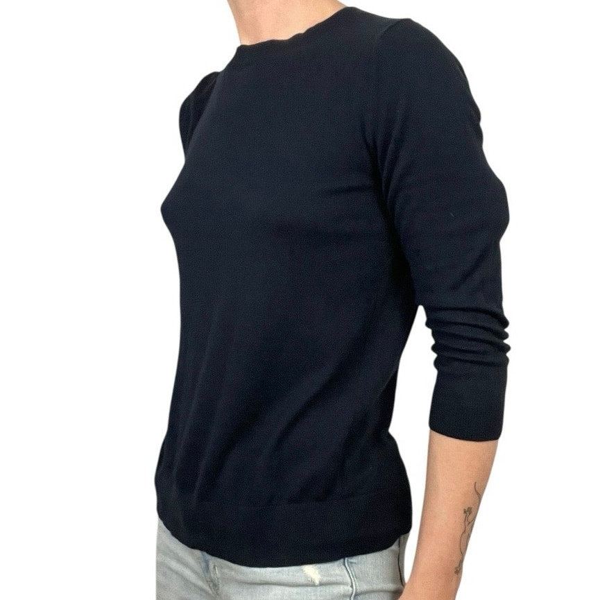 1901 Navy Blue Quarter Sleeve Sweater