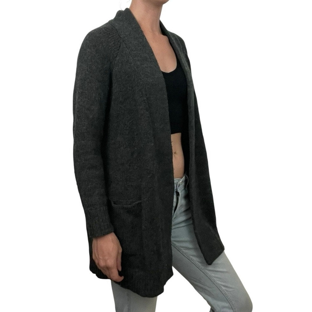 J. Jill Grey Knit Wool Cardigan Sweater