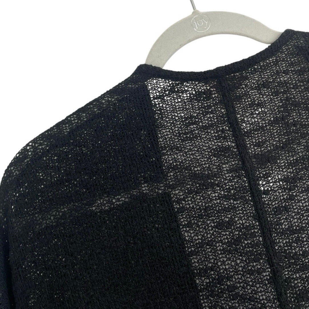 Mossimo Supply Co. Black Knit Quarter Sleeve Cardigan Sweater