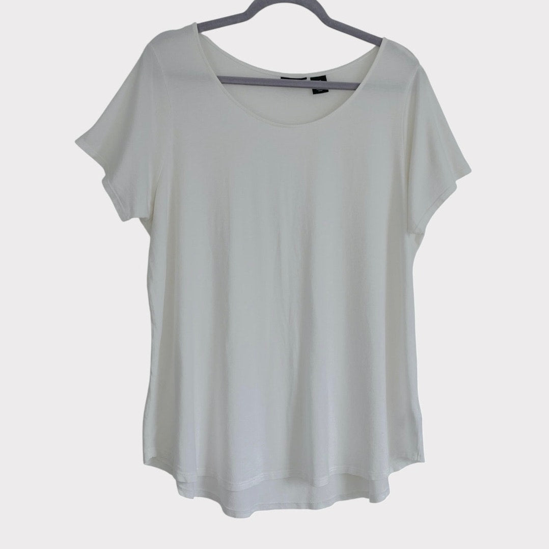 Tahari White Short Sleeve Top