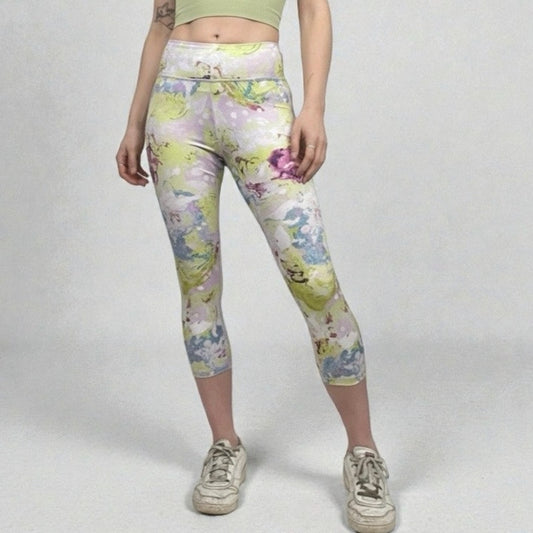 Tek Gear Colorful Pastel Abstract Print High Rise Active Workout Leggings