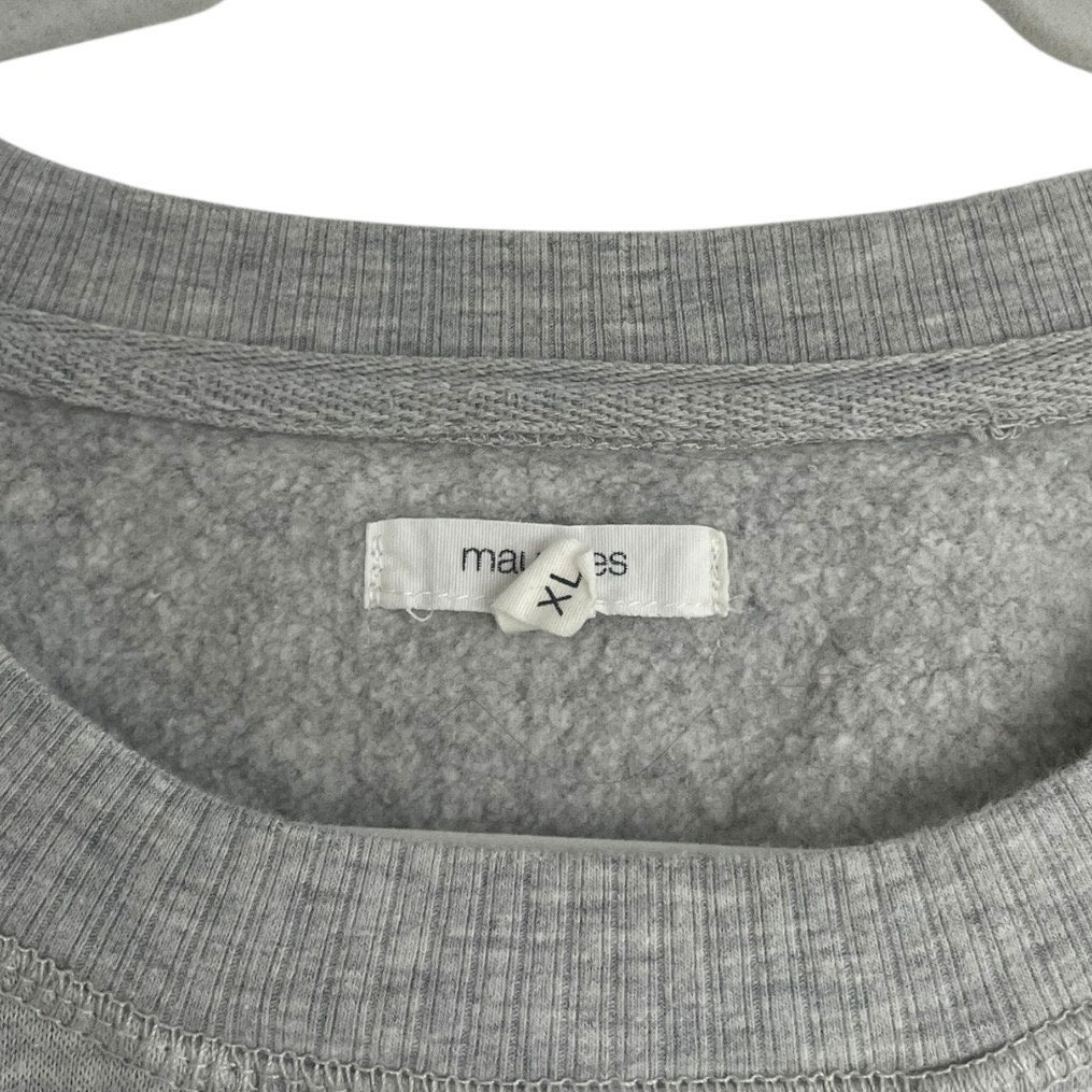 Maurices Grey Striped Crewneck Sweatshirt