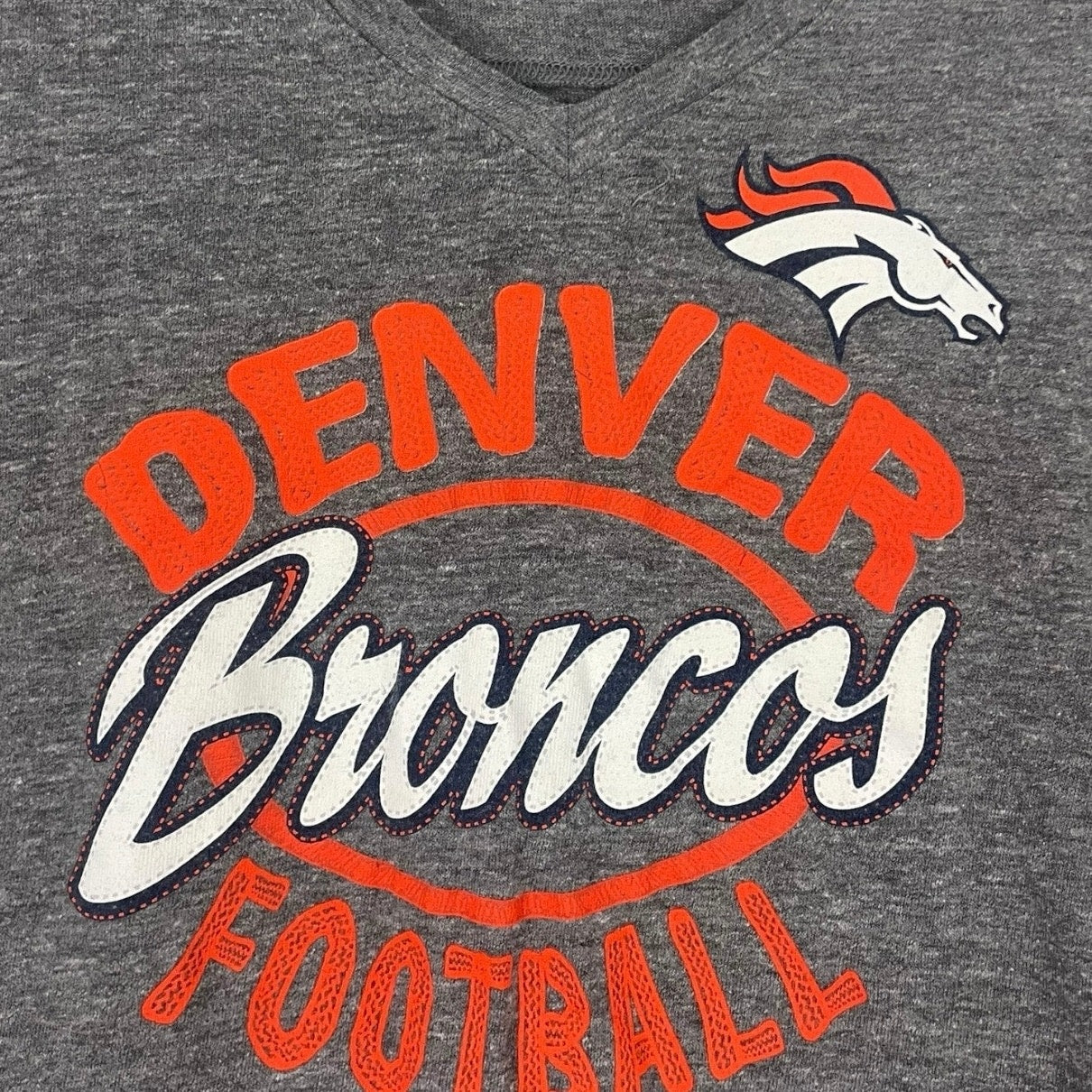 Team Apparel Denver Broncos Football Graphic Long Sleeve Top