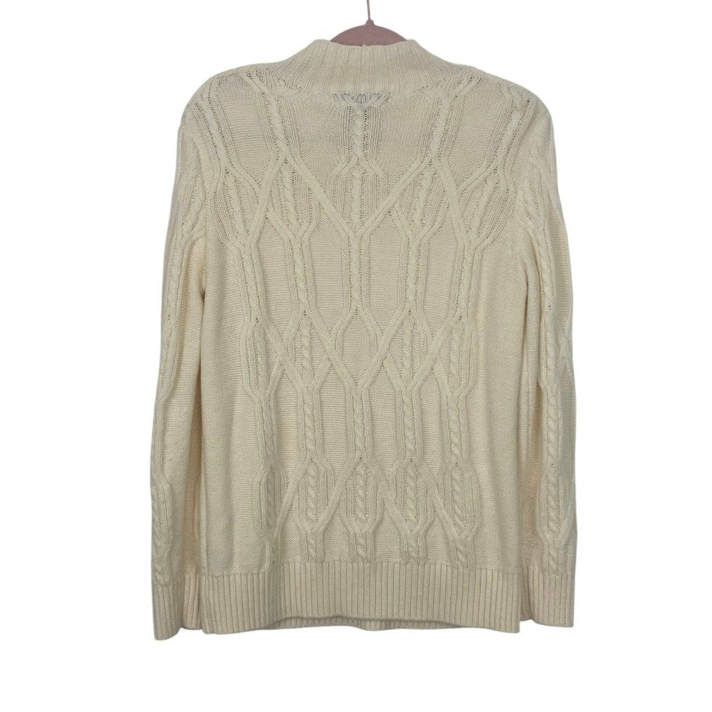 Banana Republic Cream Cable Knit High Neck Sweater