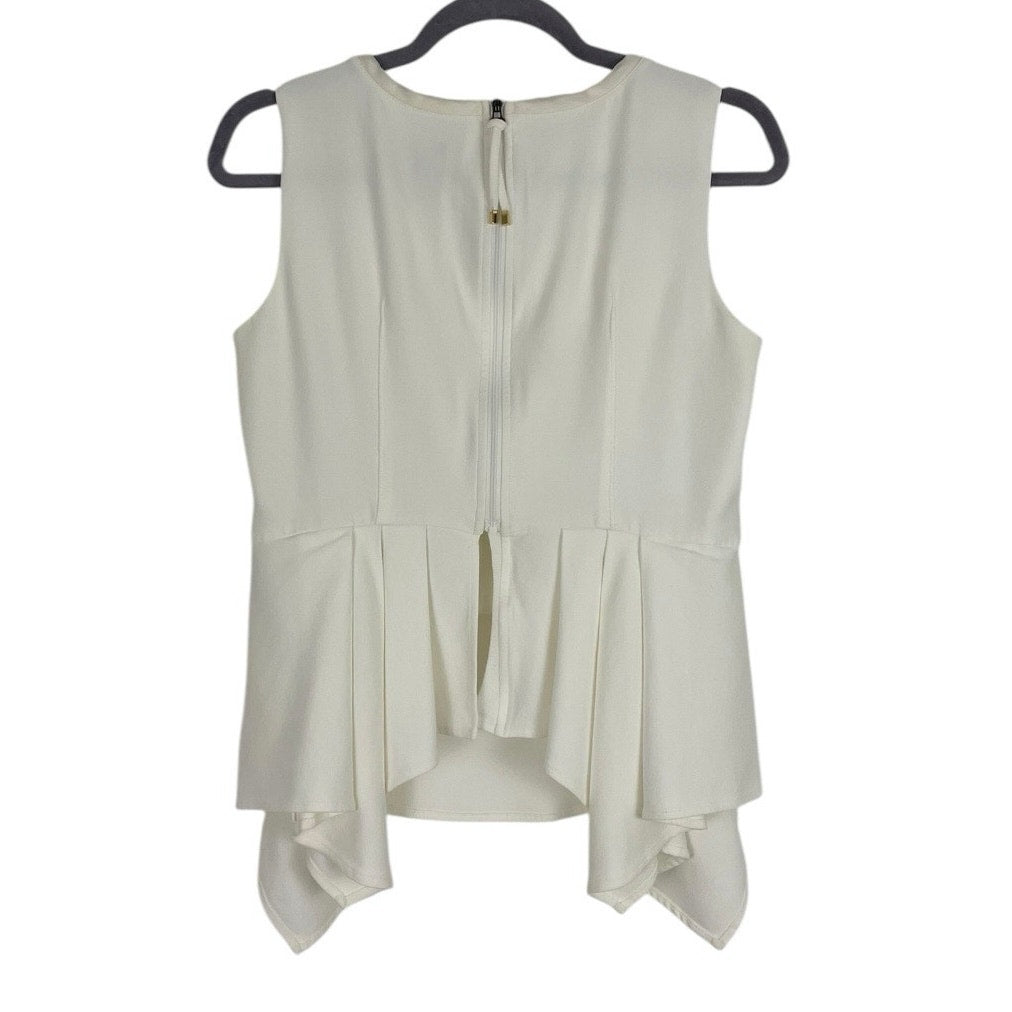 Doncaster White Asymmetrical Tank Top Blouse