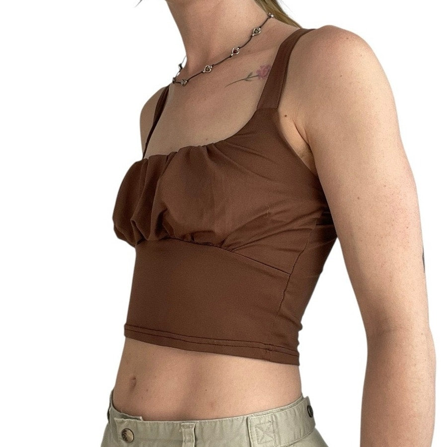 Brown Cropped Tank Top