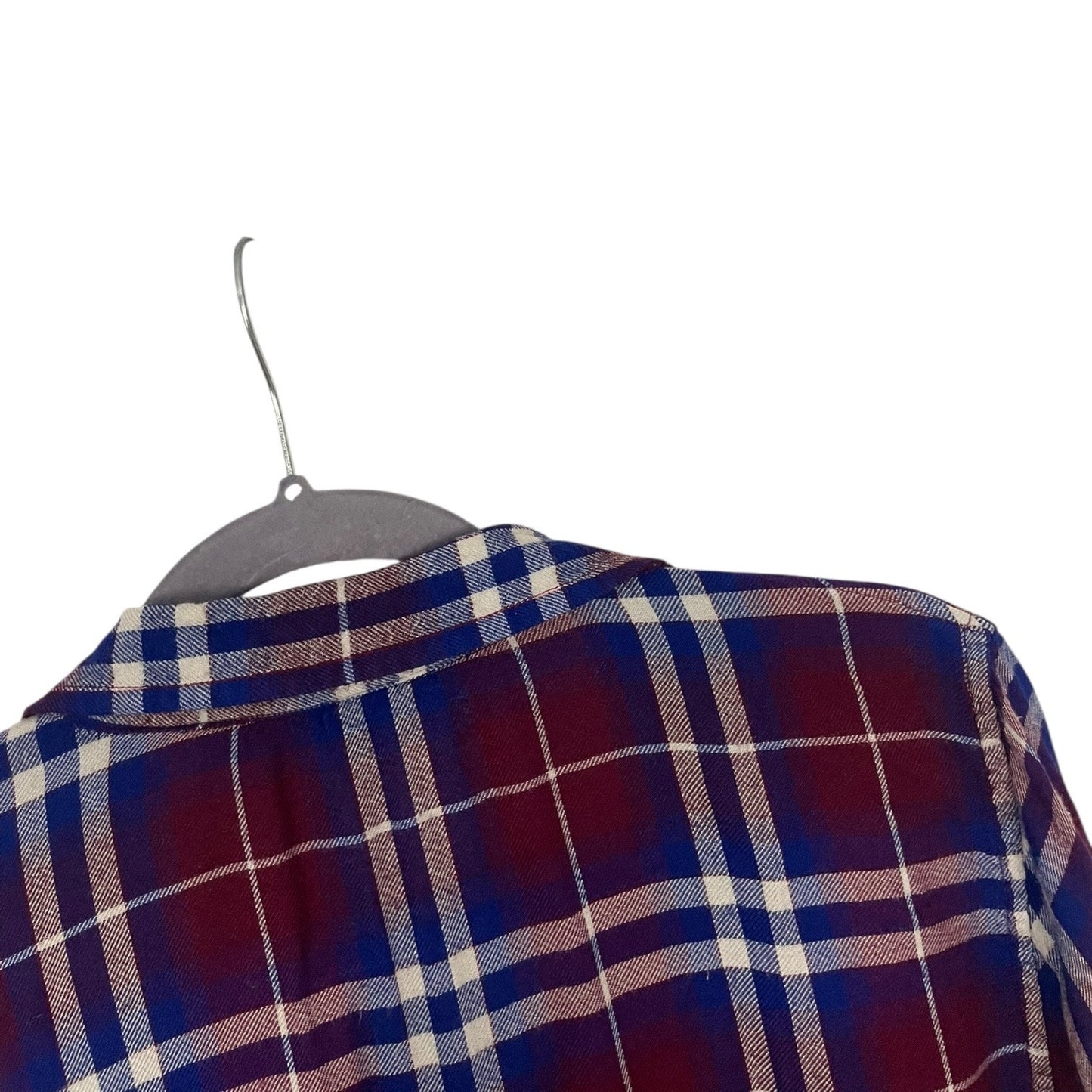 Lucky Brand Red & Blue Plaid Long Sleeve Button Down Blouse