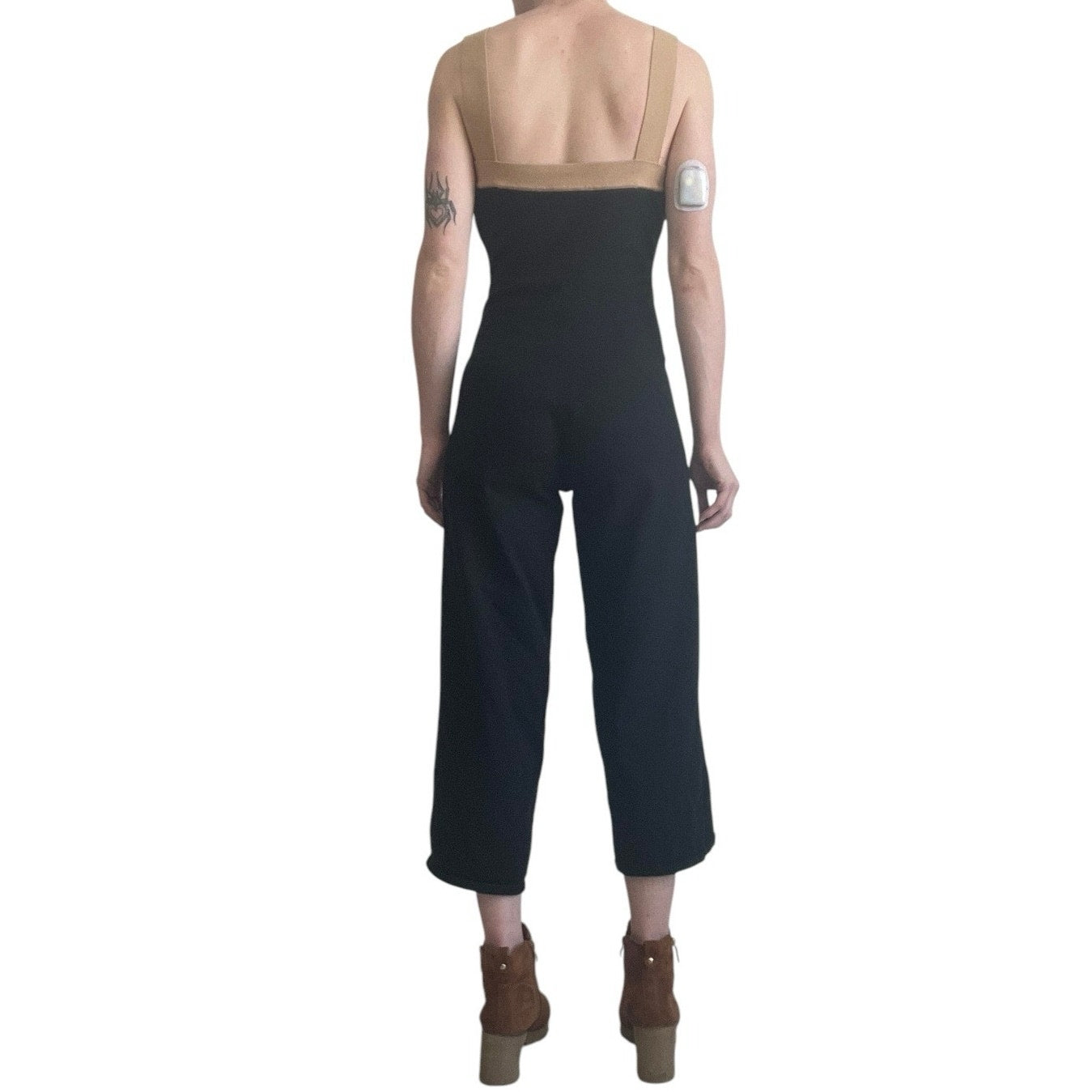 Lelis Soft Black with Beige Trim Jumpsuit