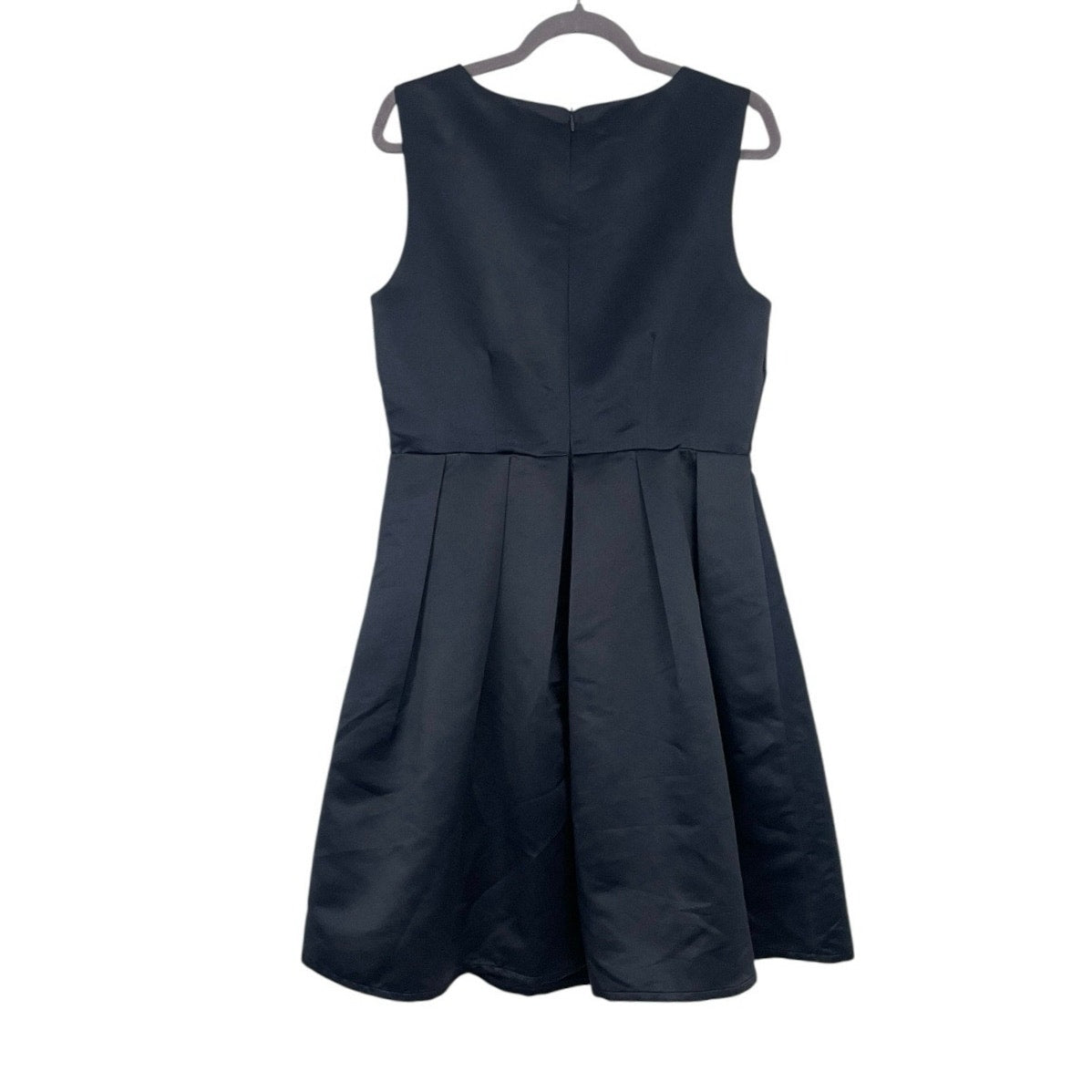 Liza Luxe Silky Navy Blue A-Line V-Neck Mini Dress