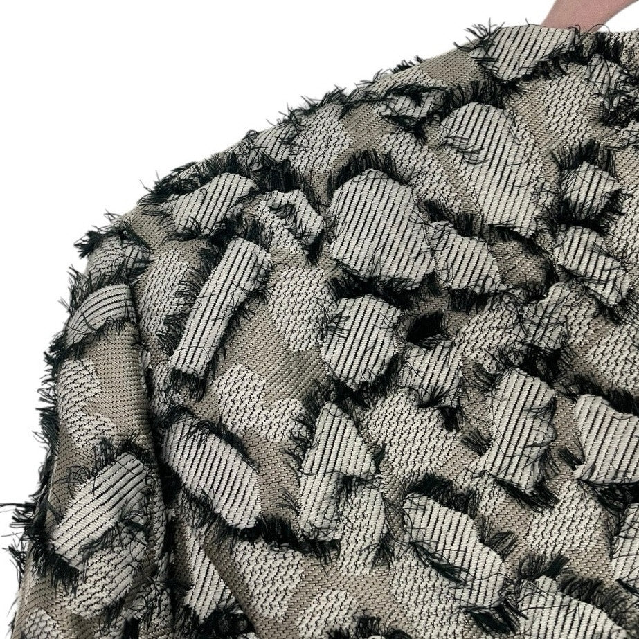 Doncaster Black & White Eyelash Lace Fringe Zip Up Jacket
