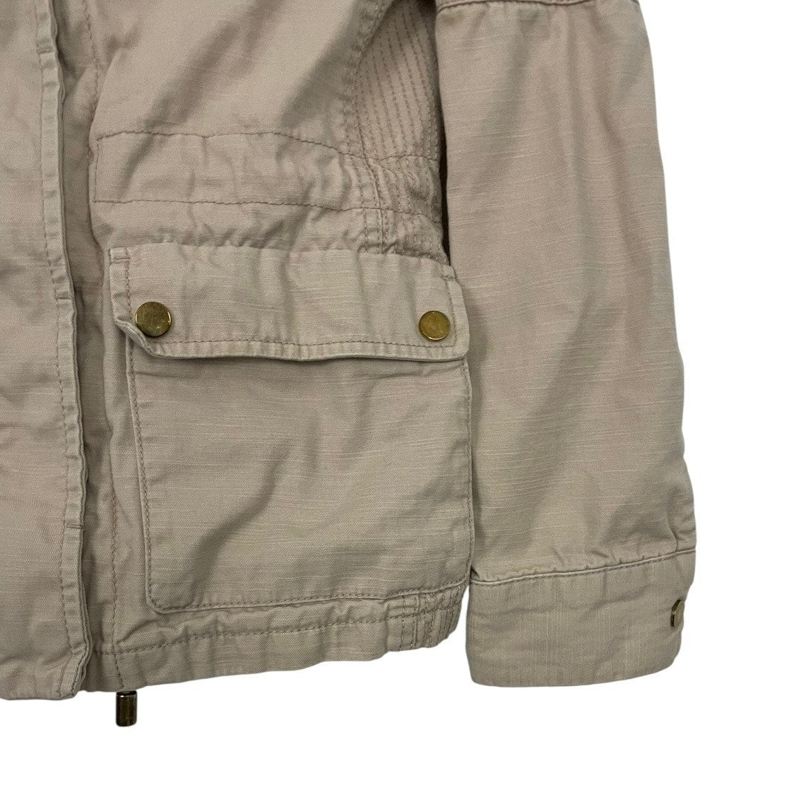 H&M Beige Denim Zip Up Utility Jacket