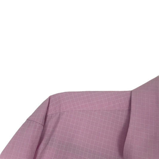 JB Workshop Mens Pink Grid Check Long Sleeve Button Down Shirt