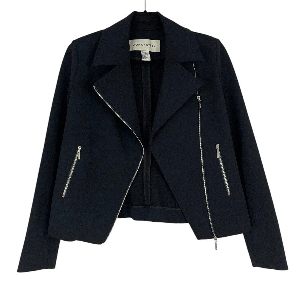Doncaster Black Zip Up Collared Jacket