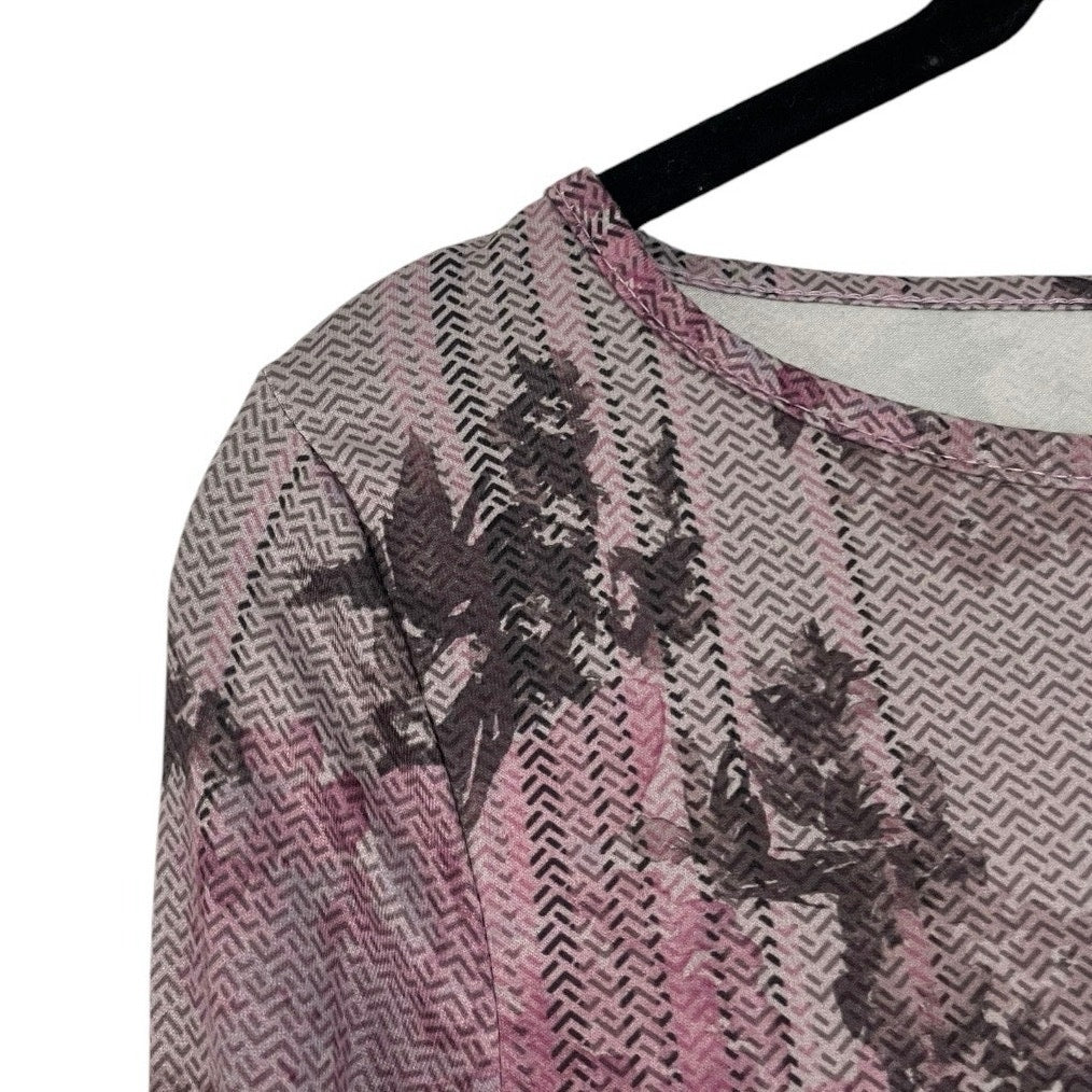 Soft Pink & Purple Floral Print Long Sleeve Top
