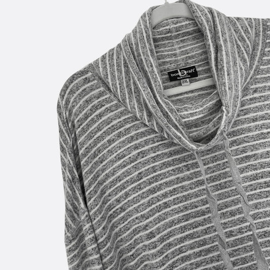 Boxercraft Grey Striped Cowl Neck Sweatshirt