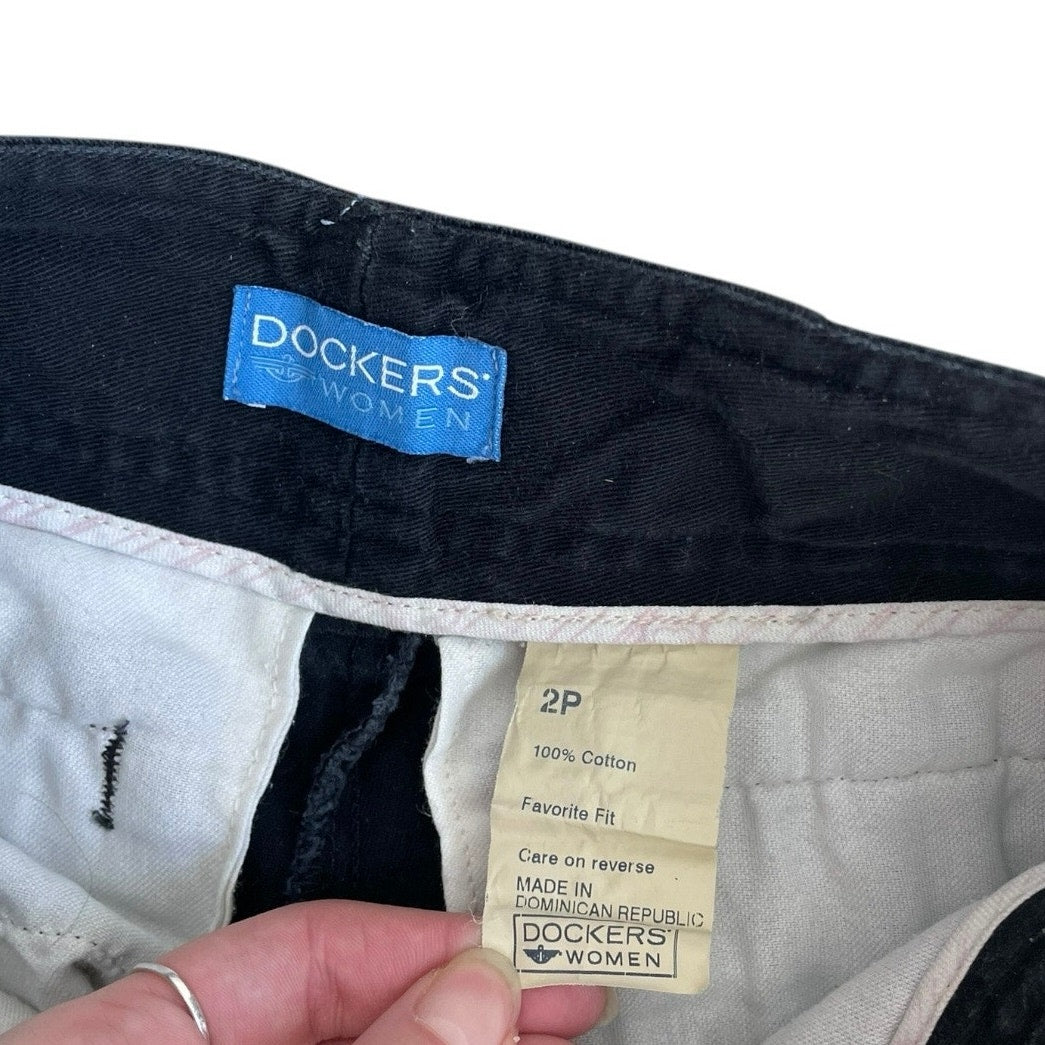Dockers Women Black Elite Favorite Fit Midi Denim Jean Shorts