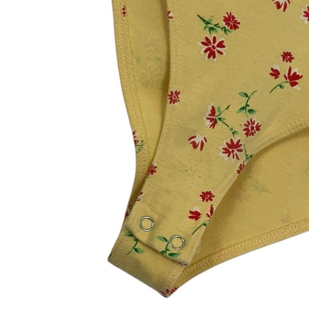 Forever 21 Yellow & Red Floral Bodysuit