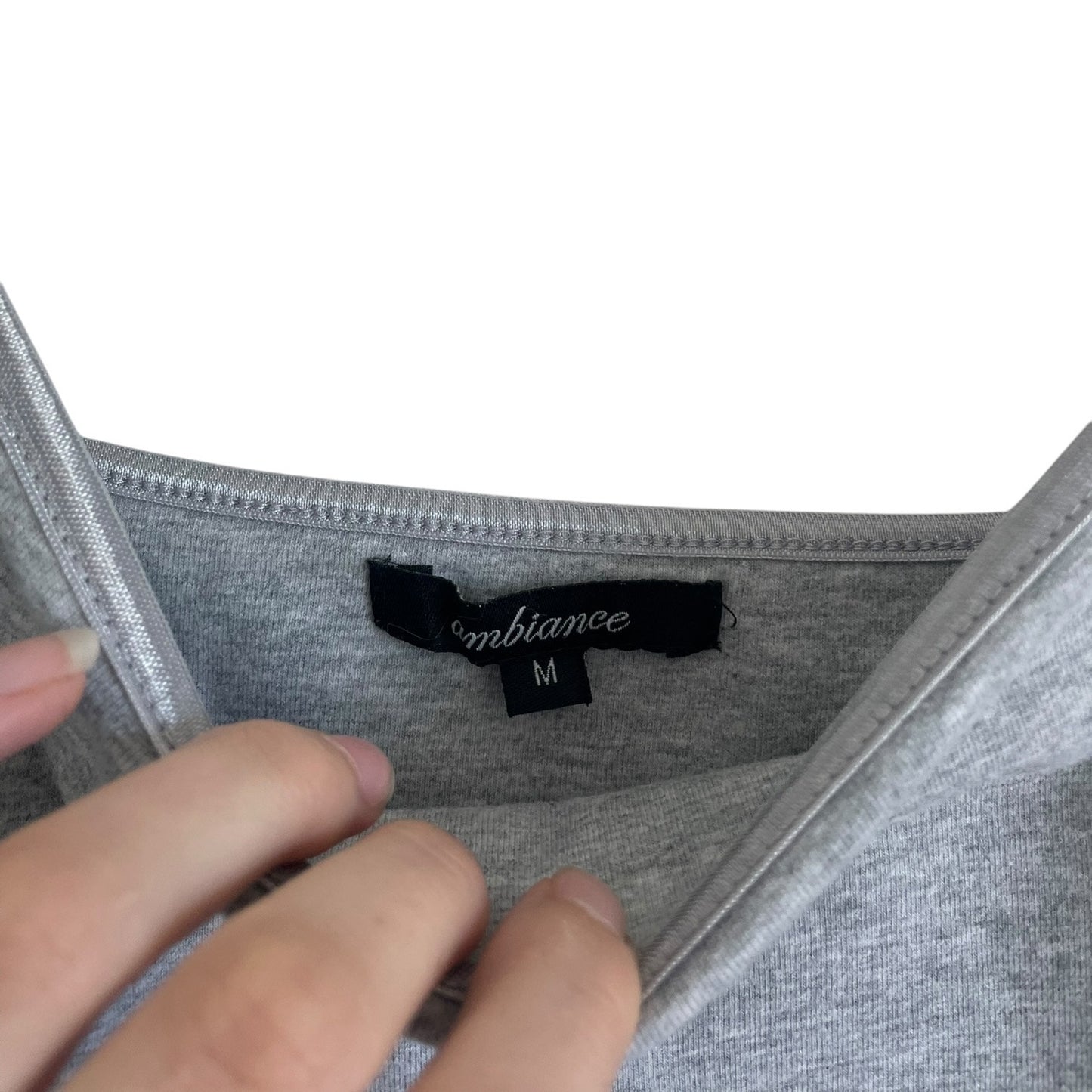 Ambiance Grey & Silver Trim Spaghetti Strap Camisole