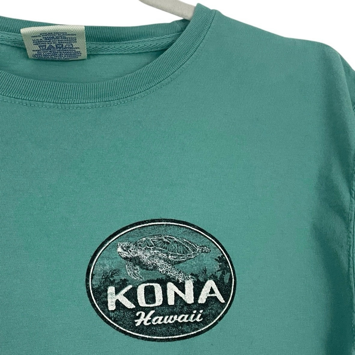 Turquoise Kona Hawaii Sea Turtle Graphic Short Sleeve Tee